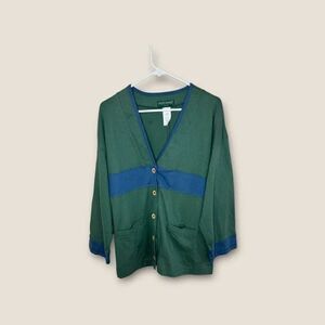 Harve Bernard Vintage Colorblock Grandpa Cardigan Button Front Size Medium Petit